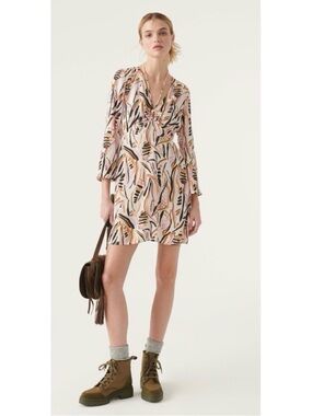 Ba&sh Abstract Long Sleeve Mini Dress